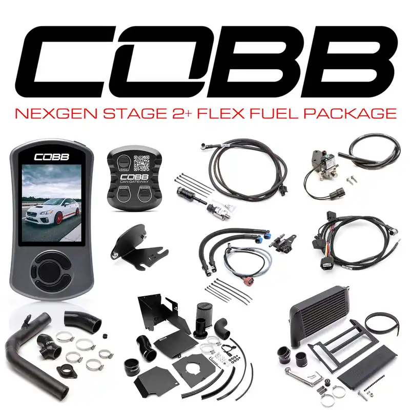 Cobb NexGen Stage 2 + CAN Flex Fuel Power Package (SF Intake) - Black - 2015-2017 Subaru WRX