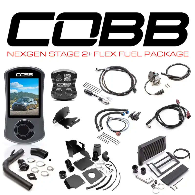 Cobb NexGen Stage 2 + CAN Flex Fuel Power Package (SF Intake) - Black - 2018-2021 Subaru WRX