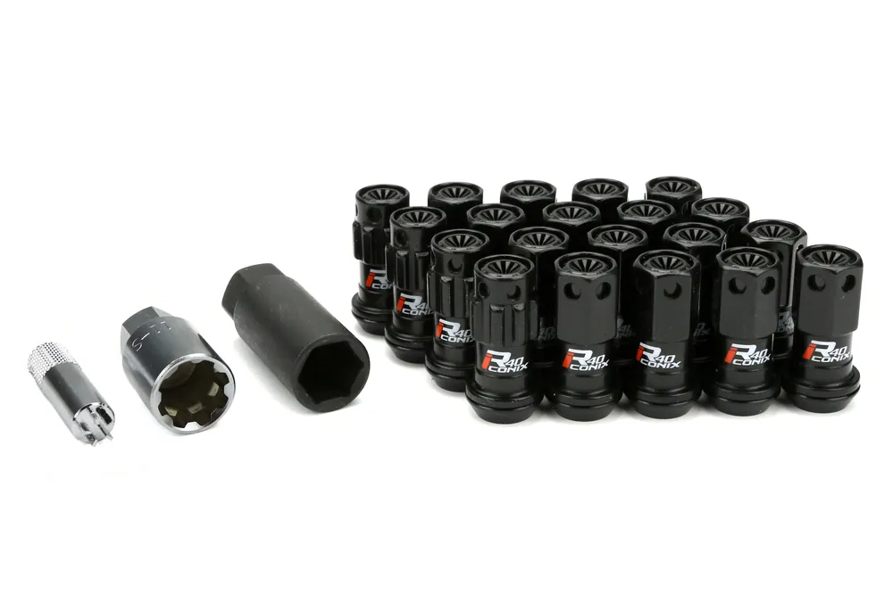 Project Kics R40 Iconix Locking Lug Nuts Black M12X1.25