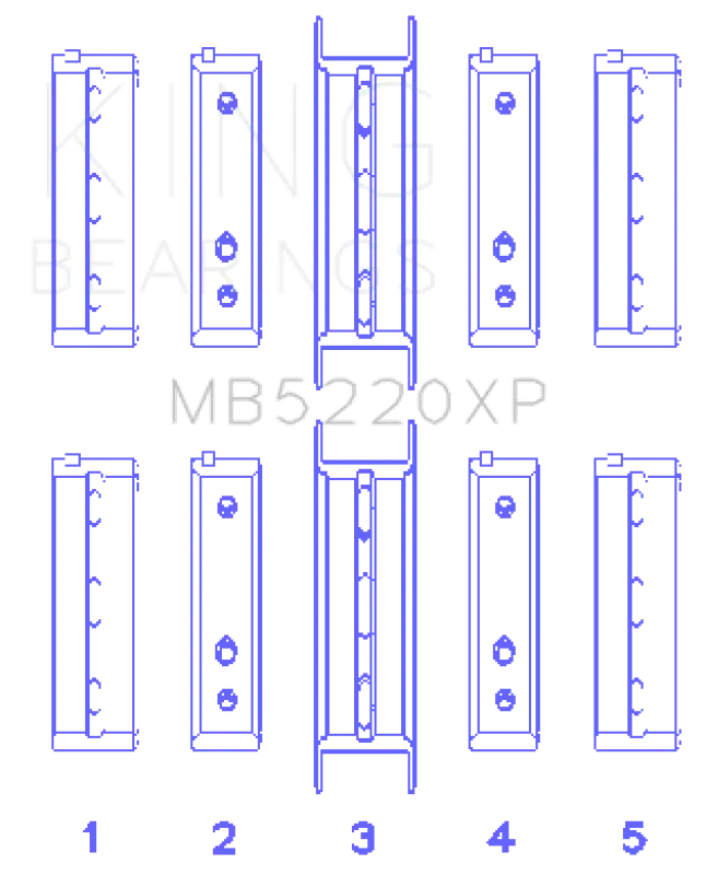 King Engine Bearings Flange #3 Position (Size .025) Performance Main Bearing Set - Subaru EJ Models (inc. 2002-2014 WRX / 2004-2021 STI)