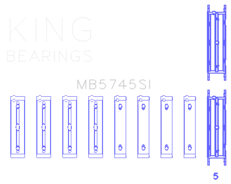 King Engine Bearings Subaru FA/FB (Size 0.50 Oversized) Main Bearing Set
