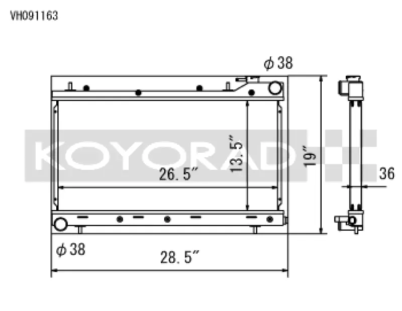 Koyo Performance Radiator - 1999-2001 Subaru Impreza RS / Outback / 1999-2002 Subaru Forester 2.5L