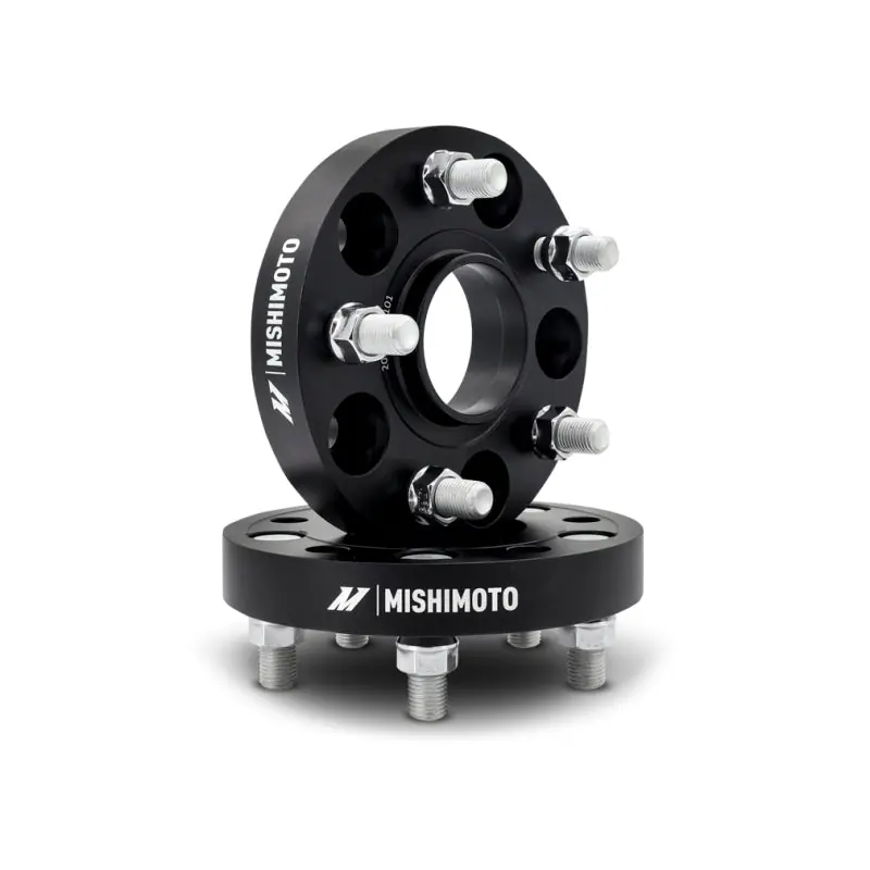 Mishimoto Wheel Spacers - 5x120 - 64.1 CB - M14 x1.5 - 25mm - Black - 2017-2026 Honda Civic Type R