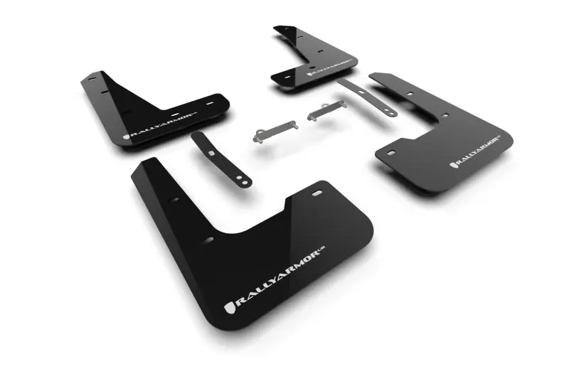 Rally Armor Line Black Mud Flap w/White Logo - 2024-2026 Hyundai Elantra N