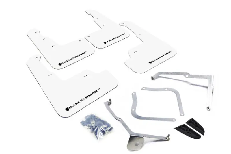 Rally Armor White UR Mud Flap w/Black Logo - 2015-2021 Subaru WRX / STI
