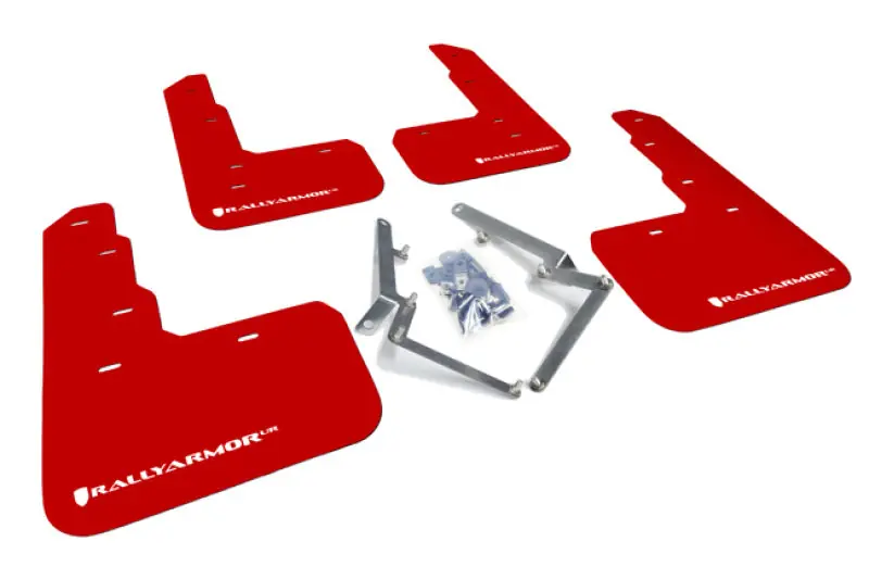 Rally Armor Red UR Mud Flap w/White Logo - 2017-2022 Honda Civic Type R
