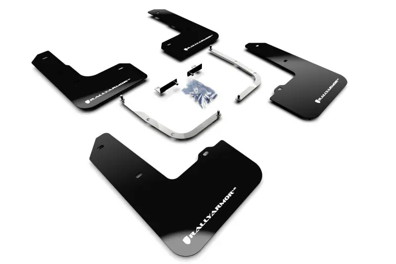 Rally Armor Black UR Mud Flap w/ White Logo - 2019-2022 Hyundai Veloster N