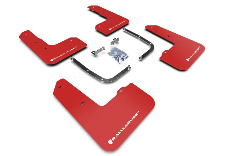 Rally Armor Red UR Mud Flap w/ White Logo - 2019-2022 Hyundai Veloster N