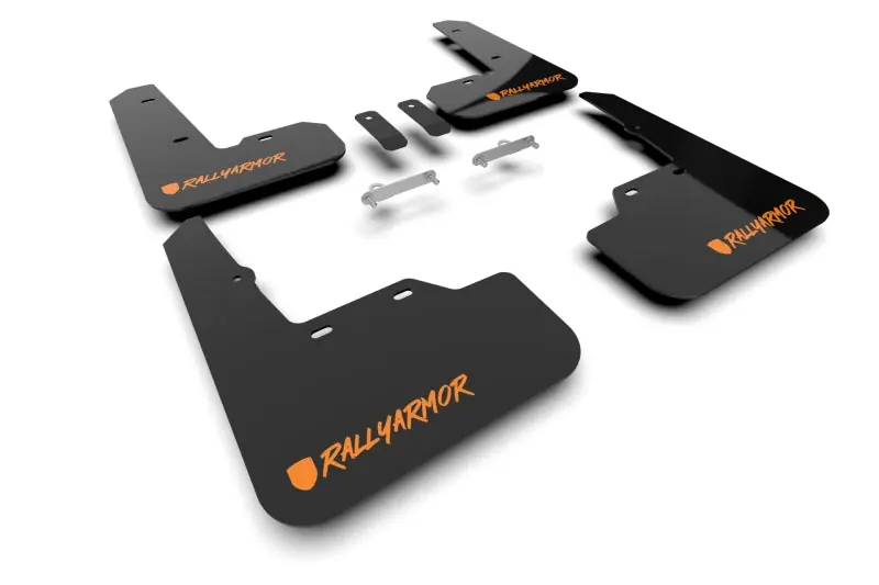 Rally Armor Black UR Mud Flap Altered Font Orange Logo - 2022-2026 Subaru WRX