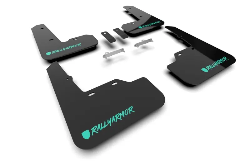 Rally Armor Black UR Mud Flap Altered Font Teal Logo - 2022-2026 Subaru WRX
