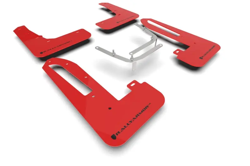 Rally Armor Red Mud Flap Black Logo - 2023-2026 Honda Civic Type R