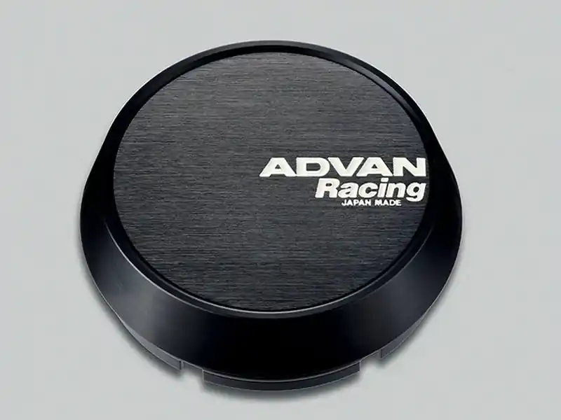 Advan Racing 73mm Middle Type Centercap (Black w/ White Letters) - Universal