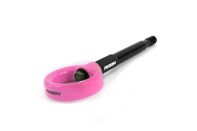 PERRIN Tow Hook Kit for Rear Hyper Pink - 2008-2014 Subaru WRX / STI Sedan