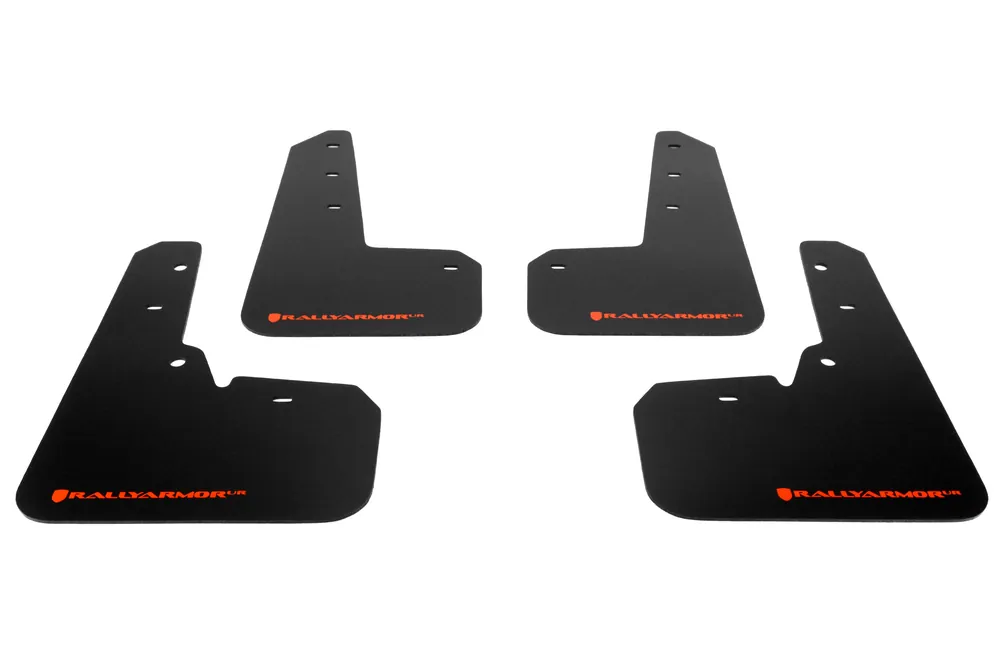 Rally Armor UR Mudflaps Black Urethane Orange Logo - 2013-2017 Subaru XV Crosstrek
