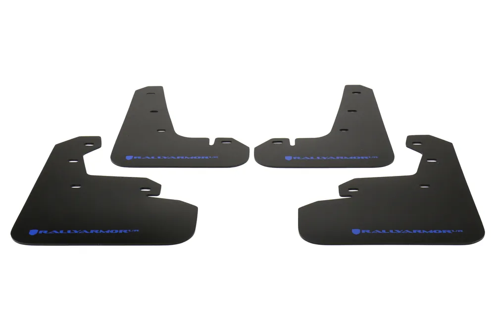 Rally Armor UR Mudflaps Black Urethane Blue Logo - 2017-2024 Subaru Impreza