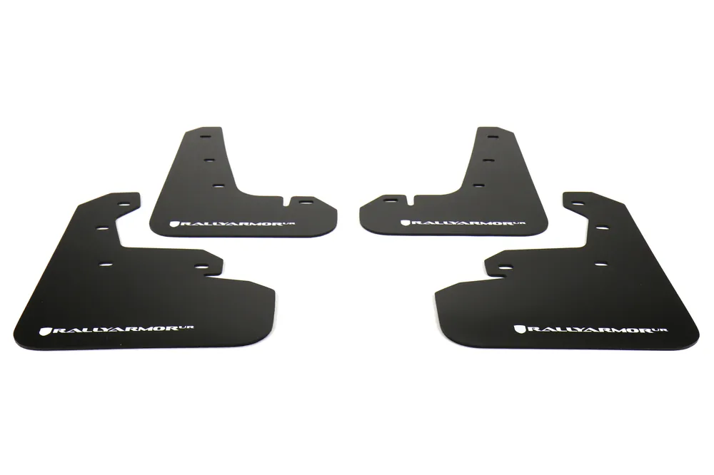 Rally Armor UR Mudflaps Black Urethane White Logo - 2017-2021 Subaru Impreza