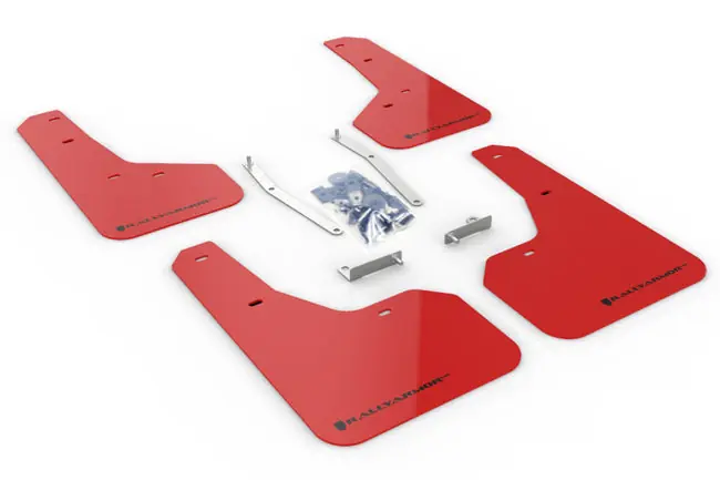 Rally Armor UR Mudflaps Red Urethane Black Logo - 2019-2024 Subaru Forester