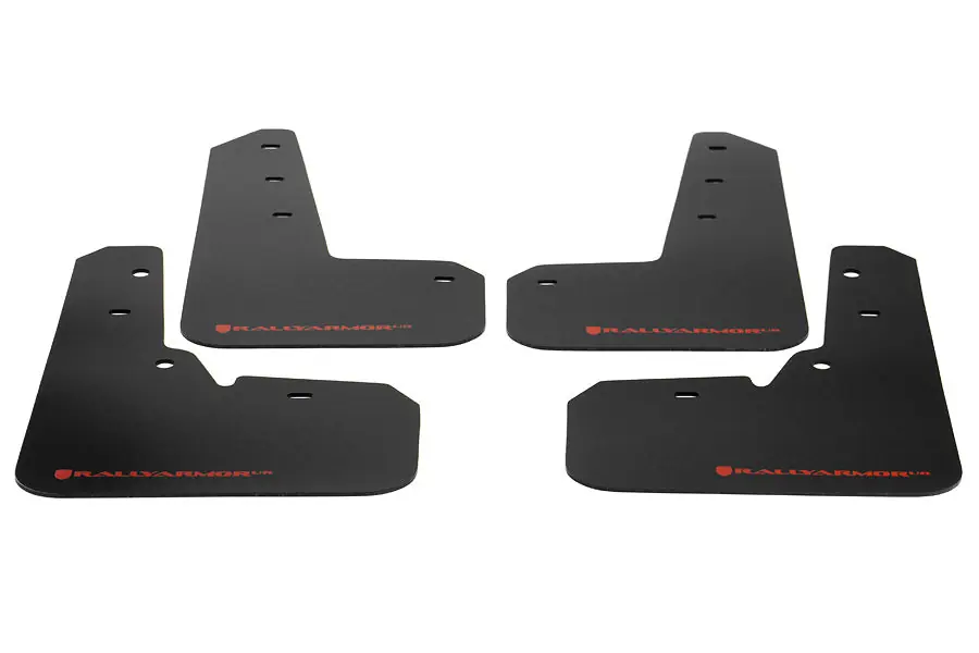 Rally Armor UR Mudflaps Black Urethane Red Logo - 2013-2017 Subaru XV Crosstrek