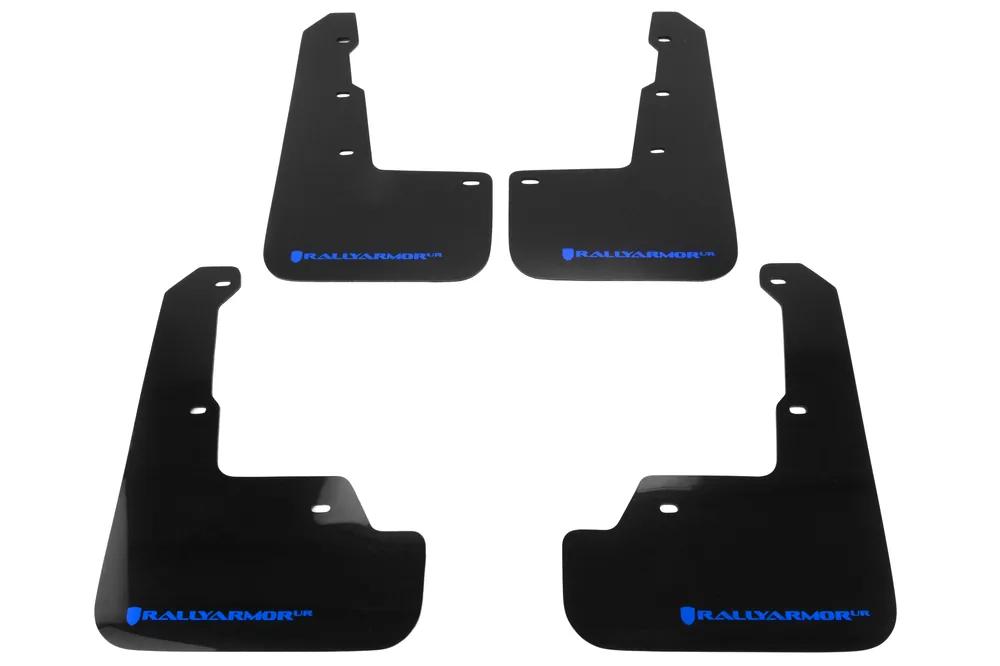 Rally Armor UR Mudflaps Black Urethane Blue Logo - 2015-2024 Subaru WRX/STI