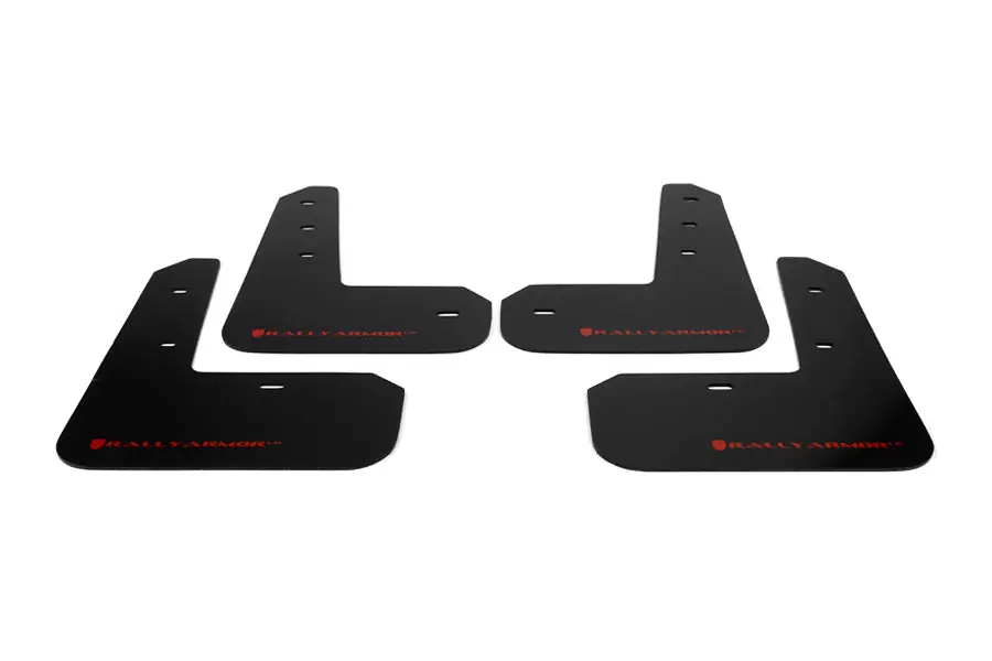 Rally Armor UR Mudflaps Black Urethane Red Logo - 2013-2021 Scion FR-S / Subaru BRZ / Toyota 86