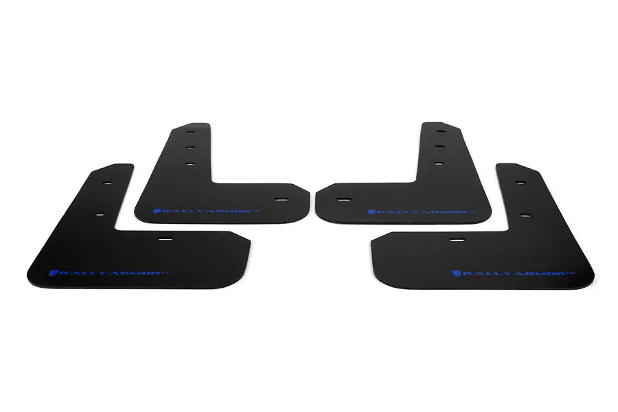 Rally Armor UR Mudflaps Black Urethane Blue Logo - 2013-2016 Scion FR-S / 2013-2024 Subaru BRZ / 2017-2024 Toyota 86
