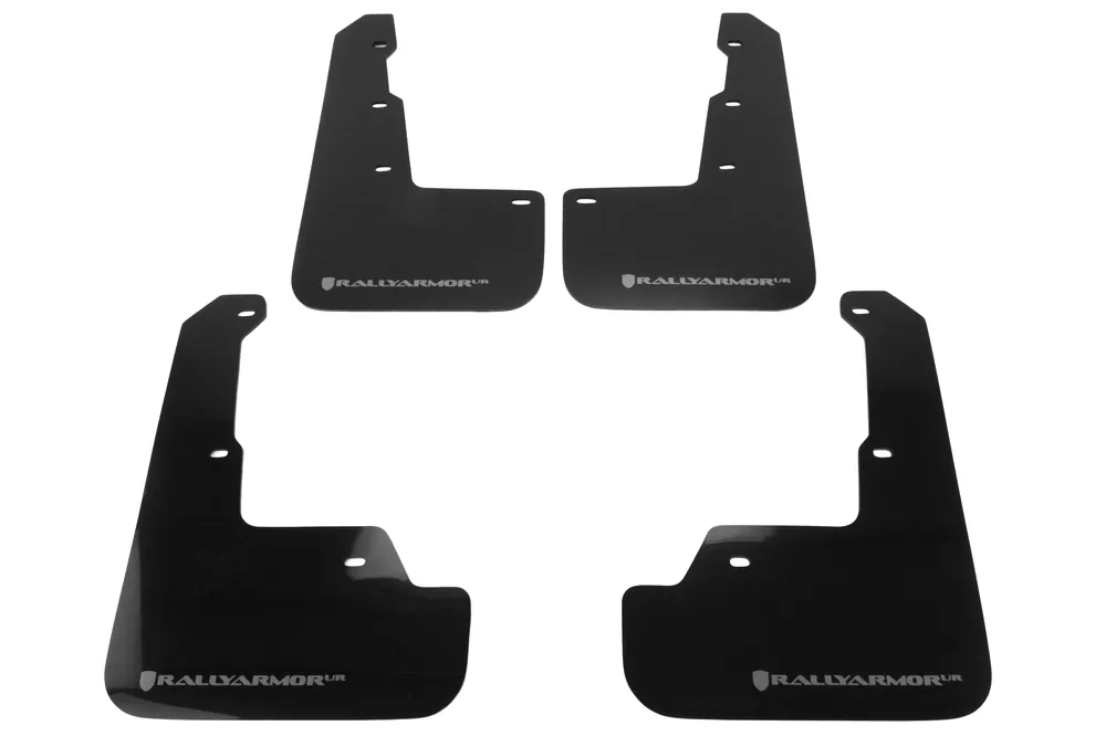 Rally Armor UR Mudflaps Black Urethane Silver Logo -2015-2021 Subaru WRX / STI