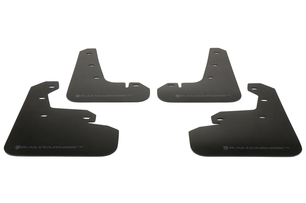 Rally Armor UR Mudflaps Black Urethane Grey Logo - 2017-2024 Subaru Impreza