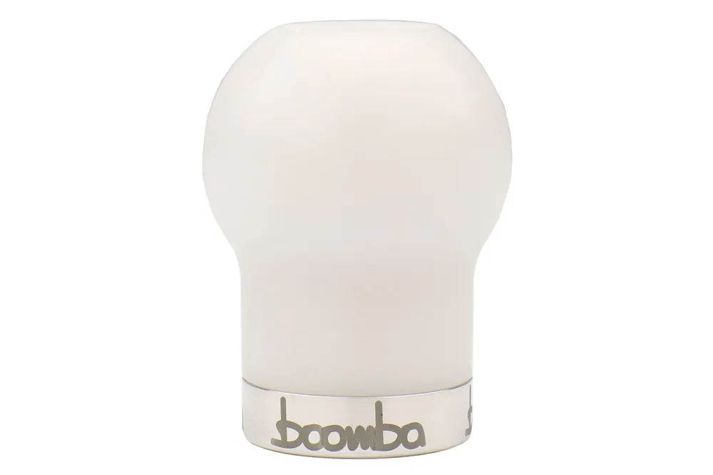Boomba Racing White Delrin Shift Knob w/ Natural Finish Trim - Subaru 6MT Models (inc. 2004+ STI / 2015+ WRX)