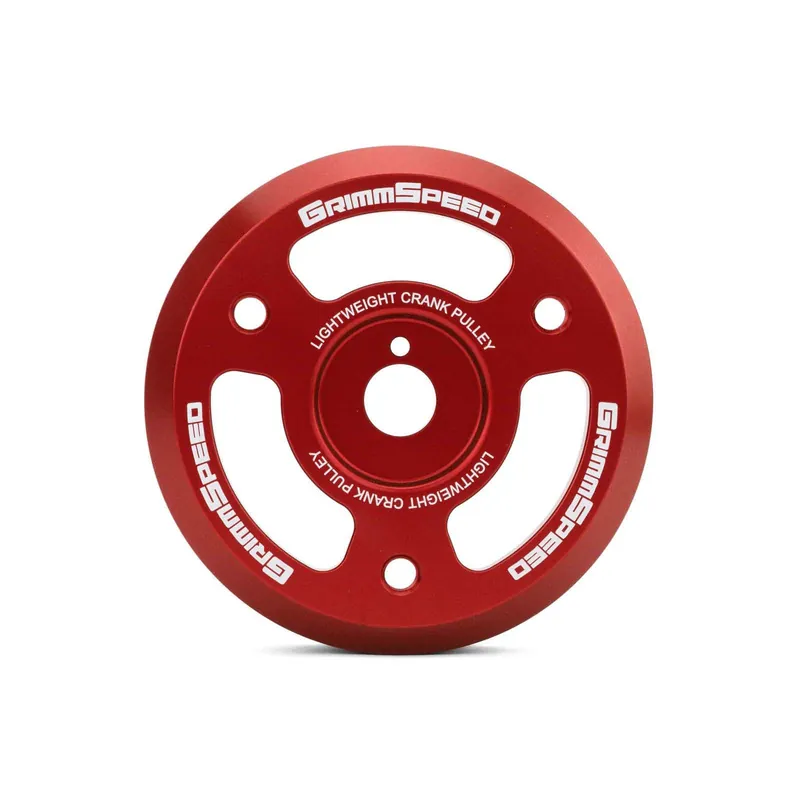 GrimmSpeed Lightweight Crank Pulley Red - Subaru Models (inc. BRZ 2013+ / WRX 2015 - 2018)