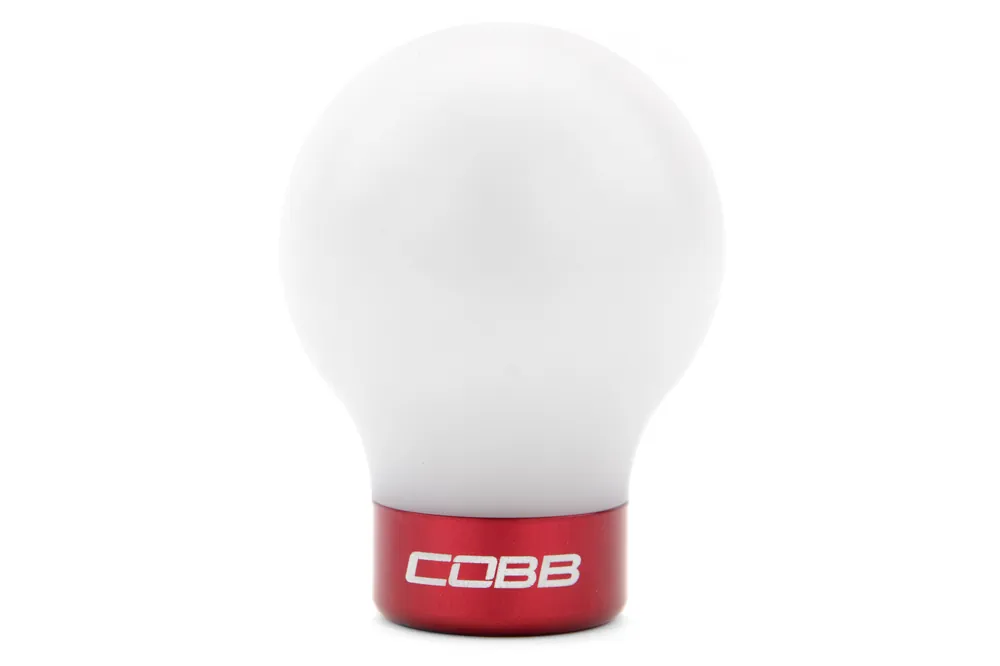 COBB Tuning Delrin Shift Knob White/Red 6MT - Subaru 6MT Models (inc. 2004+ STI / 2015+ WRX)