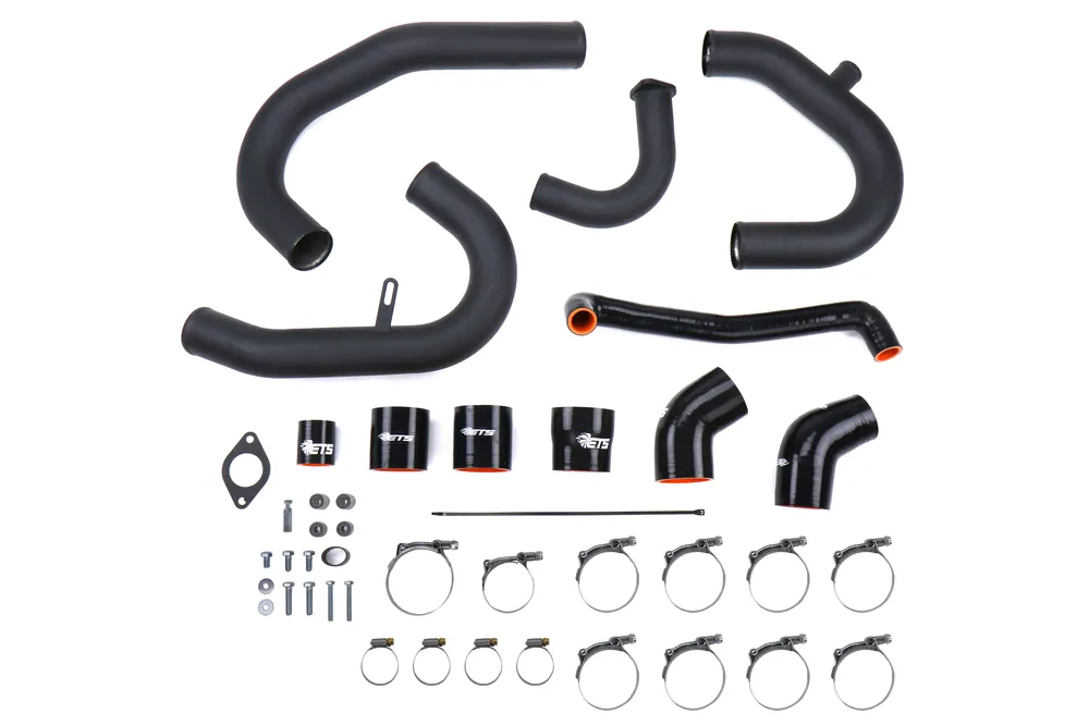 ETS FMIC Intercooler Piping Wrinkle Black w/ Stock BOV Flange - 2015-2021 Subaru WRX