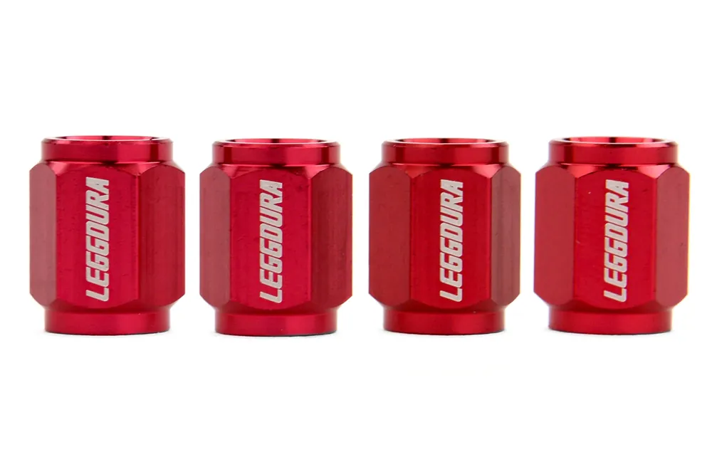 Project Kics Leggdura Racing Red Valve Cap - Universal