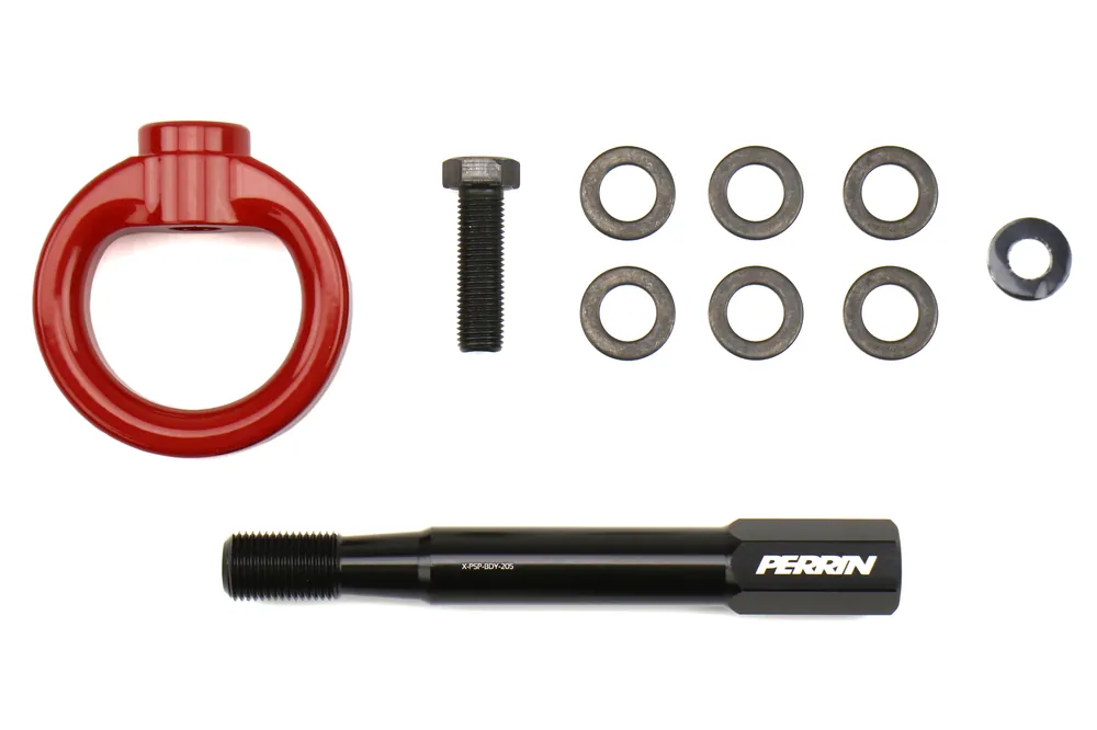 PERRIN Tow Hook Kit Rear Red - 2013-2016 Scion FR-S / 2013-2024 Subaru BRZ / 2017-2019 Toyota 86