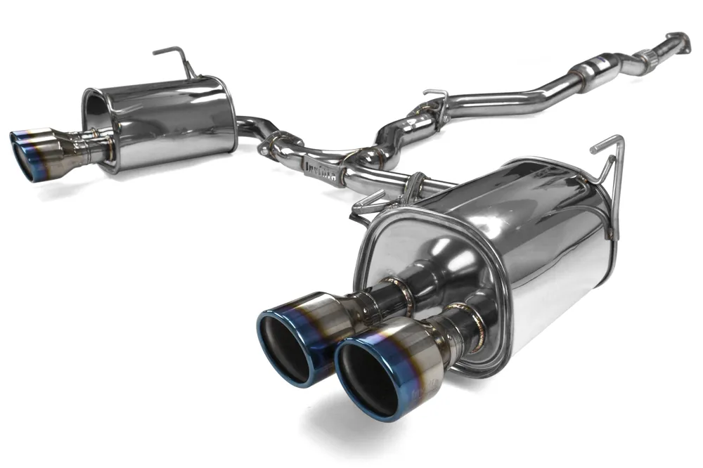 Invidia Q300 Quad Tip Cat Back Exhaust - Titanium Burnt Tips - 2015-2021 Subaru WRX / STI