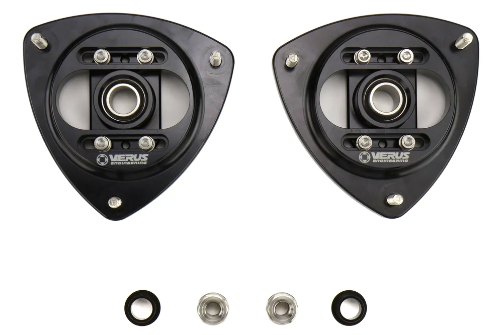 Verus Engineering Front Camber Plate Kit Black - 2013-2021 Scion FRS / Subaru BRZ / Toyota 86