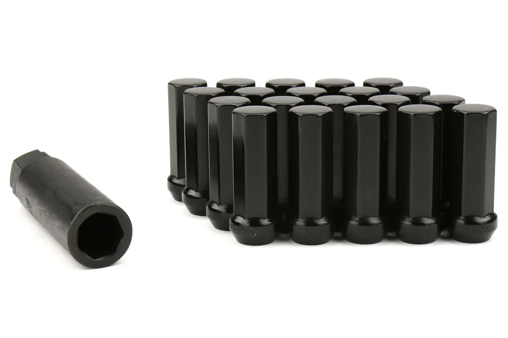 Project Kics Kyokugen Heptagon 50mm Closed Ended Black Lug Nuts 12x1.25 - Universal