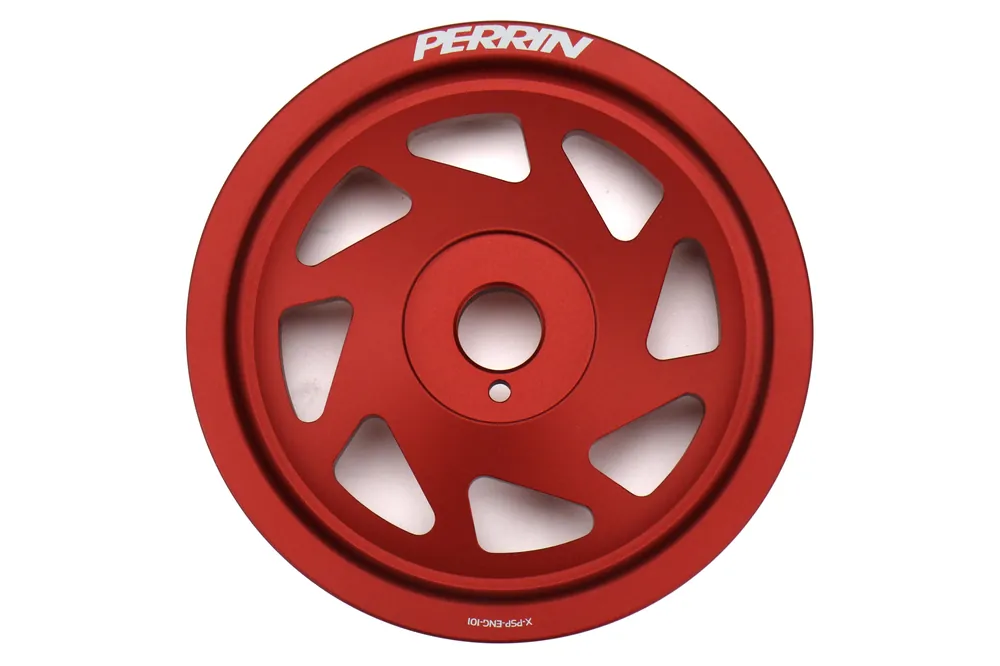 PERRIN Lightweight Crank Pulley Red - Subaru Models (inc. BRZ 2013-2020 / 2015-2018 WRX)