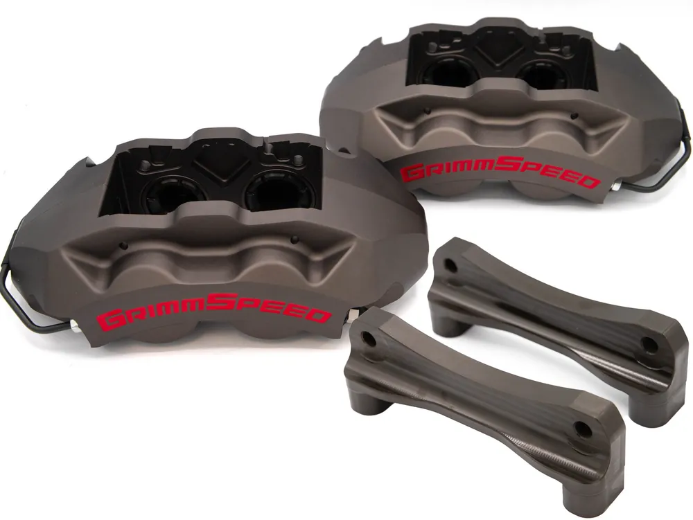 GrimmSpeed 4-Piston Brake Caliper Kit (316mm Rotor) - Gunmetal Gray - 2022-2025 Subaru WRX (VB)