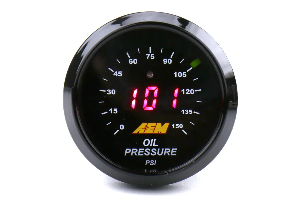 AEM Electronics Oil Pressure Gauge Digital 0-150psi 52mm - Universal