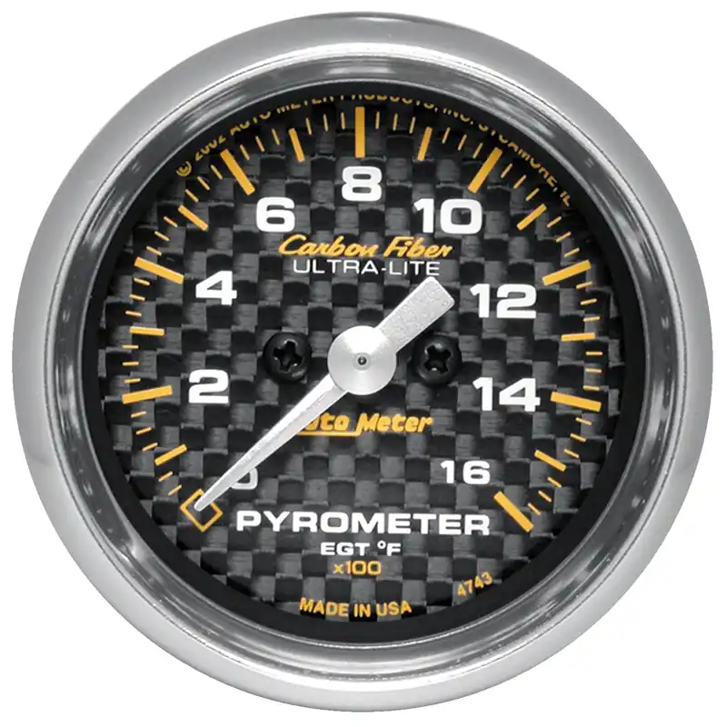Autometer Carbon Fiber EGT Exhaust Gas Temperature Gauge 52mm - Universal