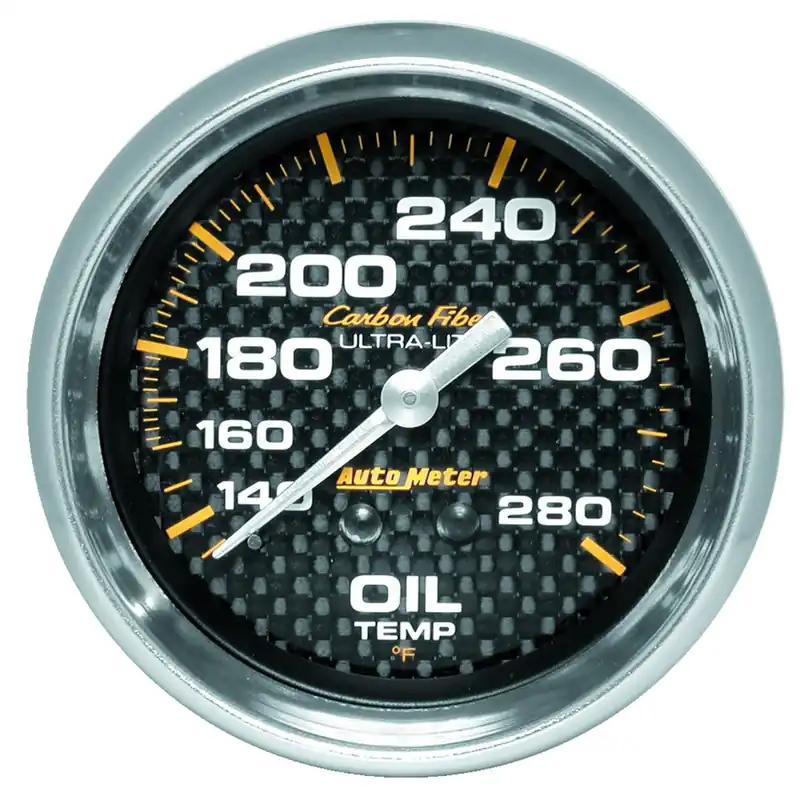 Autometer Carbon Fiber Oil Temperature Gauge Mechanical 52mm - Universal