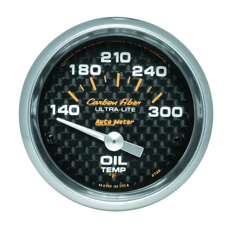 Autometer Carbon Fiber Oil Temperature Gauge Electrical 52mm - Universal