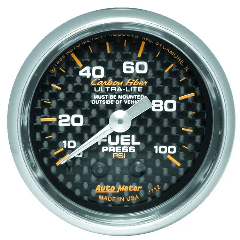 Autometer Carbon Fiber Fuel Pressure Gauge Mechanical 52mm - Universal