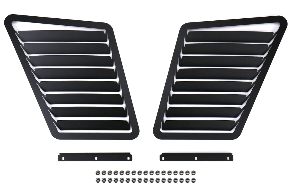 Verus Engineering Hood Louver Kit Powdercoated Black - 2013-2018 Ford Focus ST / 2013-2018 RS