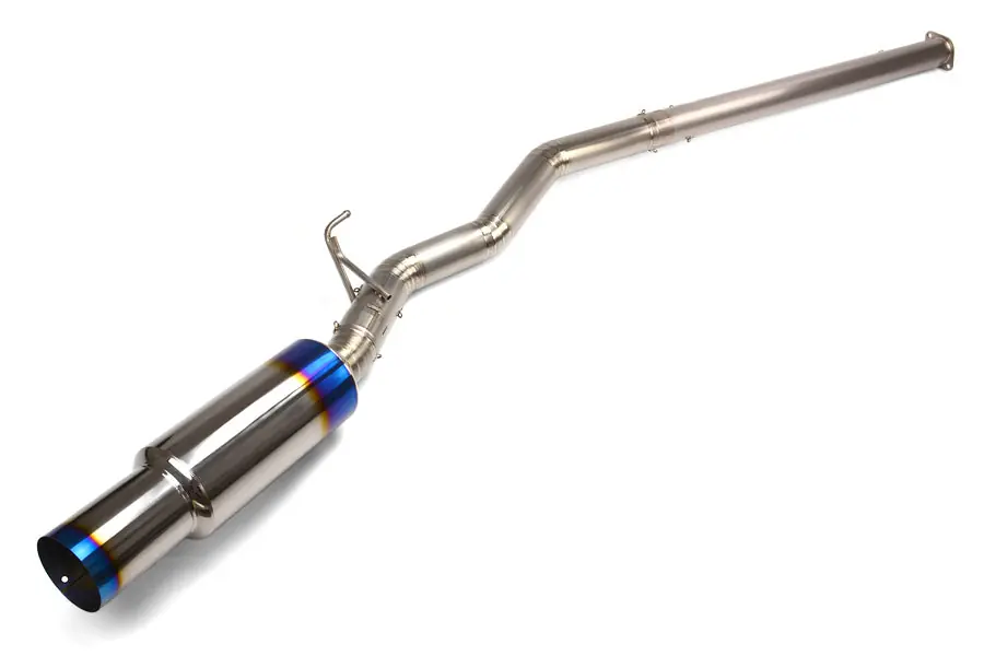 Tomei Expreme Ti Full Titanium Catback Exhaust - Burnt Tip - 2003-2006 Mitsubishi Evo 8/9 (w/ JDM Rear Bumper)