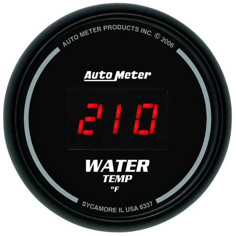 Autometer Sport-Comp Digital Water Temperature Gauge Red LED 52mm - Universal