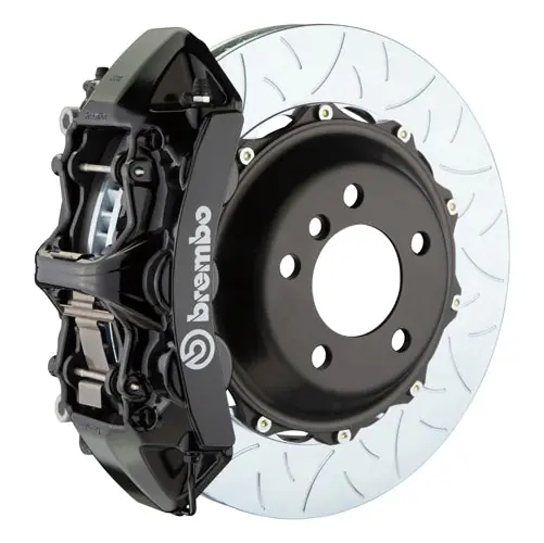 Brembo GT System 6 Piston Front Brake Kit Black Type 3 Slotted Rotors - Volkswagen Models (inc. 2015+ GTI)