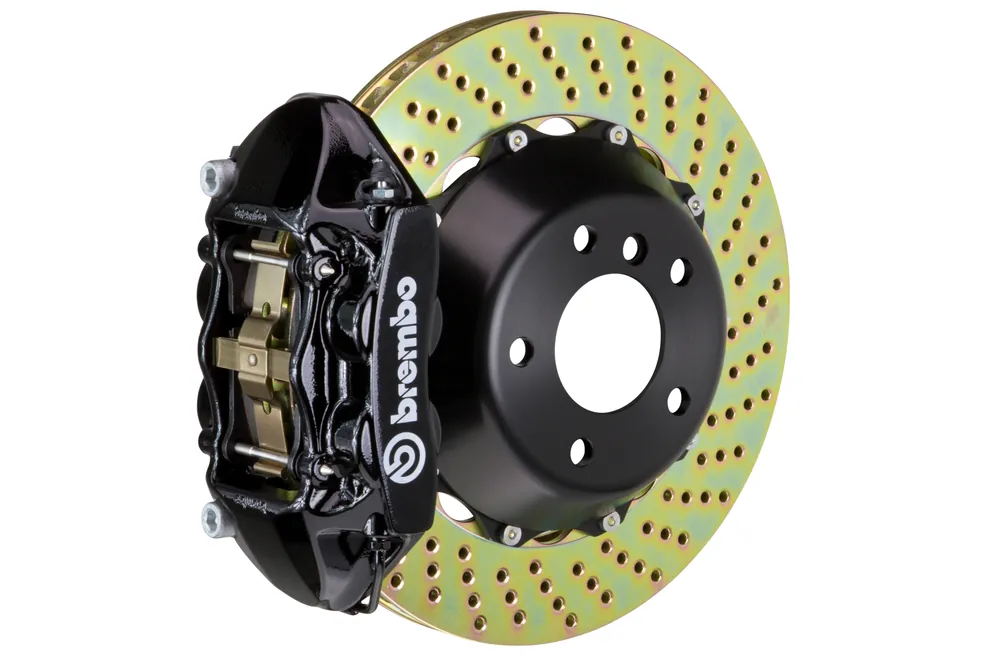Brembo GT Systems 4 Piston Rear Big Brake Kit Black Drilled Rotors - 2015-2017 Ford Mustang EcoBoost