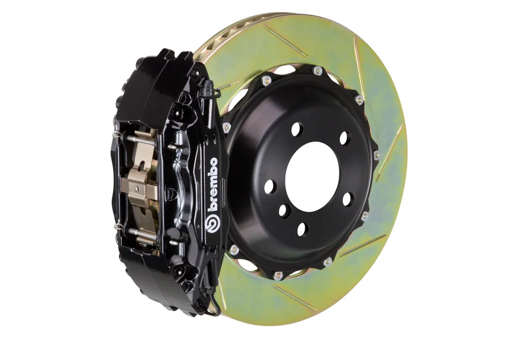 Brembo Gran Turismo Drilled Brake Kit 4 Piston 2-Piece Black Front - 2015-2021 Subaru WRX / 2010-2014 Legacy 2.5i