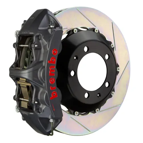 Brembo GT-S System 6 Piston Front Brake Kit Hard Anodized Drilled Rotors - Volkswagen Models (inc. 2006-2014 GTI)